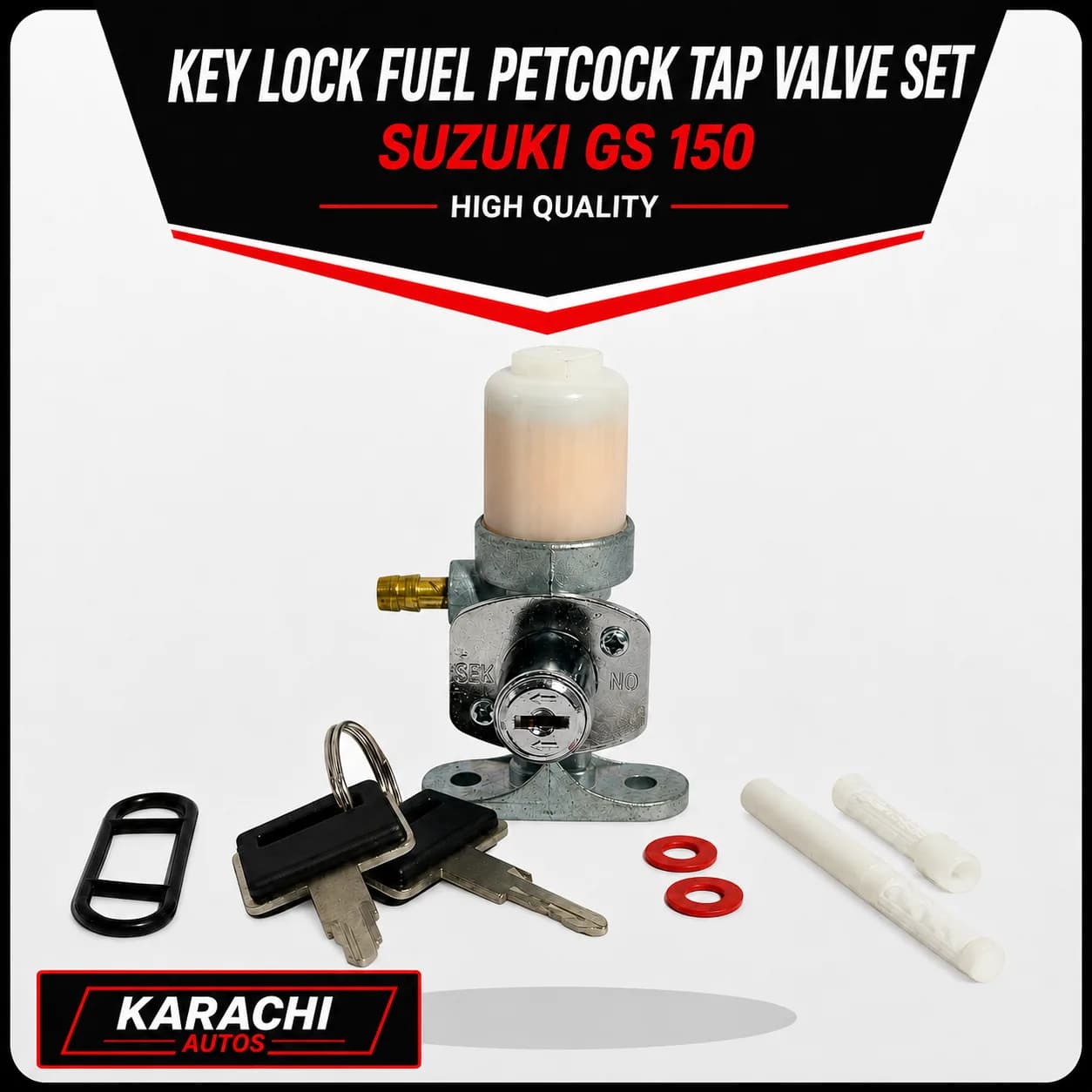 Suzuki GS 150 Key Lock Fuel Petcock Tap Valve Set